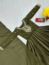 Pc 435 Chinon Embroidery Sequence Work Gown With Dupatta